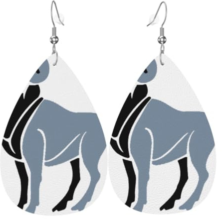 HJFCZH Ram Zodiac Sign Prints Water Drop Earrings – Fashionable Faux Leather Drops with 925 Sterling Silver Earring Hooks – Durable & Stylish