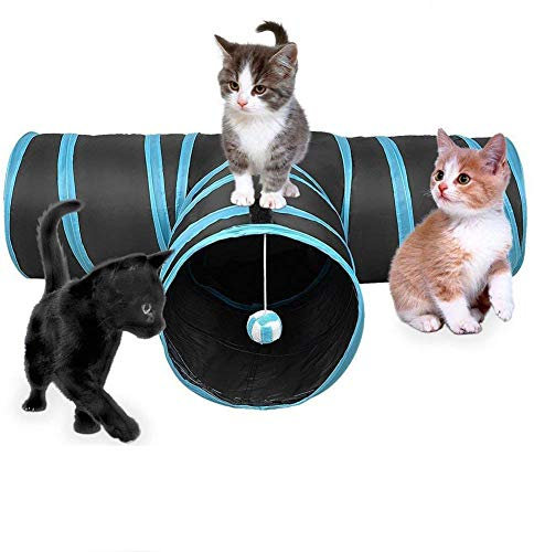 Happy Fox | Cat Tunnel Toy,Used for puppies, rabbits, guinea pigs, indoor/outdoor use(3-Way Tunnels 25x40cm)…