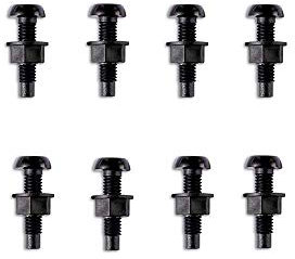 BEK-FIX 8 Black Plastic Number Plate Screws & 8 Black Nuts Bolts Fixings Fittings Fixers