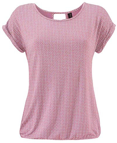 TrendiMax Tee Shirt Femme Manches Courtes T-Shirt Col Rond Top Tunique Décontractée Sport Basiques, Rose Rouge, M