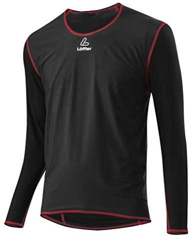 LÖFFLER Herren HR. Windstopper Shirt LA TRANSTEX Light, Schwarz/Rot, 52