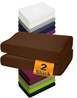 npluseins 2er Pack Spannbezüge Kissenbezüge für Gesundheitskissen 1450.2049, 1 Pack (2 Stück) - Spannbezüge 35-40 x 55-60 cm, Schoko
