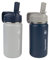 ThermoFlask Kids Bottle with Straw Lid - Durable & Dishwasher-Safe Water Bottles & Lids - Leak-Proof Bottle Lid Design - Reusable Water Bottles for Everyday Use - 14 oz, Harbor Grey/Denim (2 Pack)