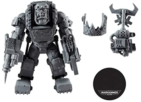 McFarlane Toys, Warhammer 40000 Ork MegaNob with Shoota Mega Action Figure with 22 Moving Parts, Unpainted Collectible Warhammer Figure with collectors stand base, Customise Your Figure – Ages 12+