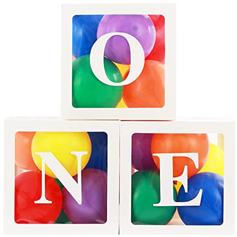 First Birthday Decorations for Boy Girls, ONE Balloon Boxes with Rainbow Balloons, ONE Blocks for Cartoon Watermelon Street Rainbow Theme Baby 1st Birthday Backdrop, Cake Smash Photo Props