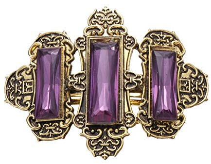 Kichvoe Antike Haarspange mit Funkelnden Kristallsteinen Mittelgroß Legierung Goldfarben Haarschmuck für Alltag Party und Reisen