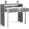 IDMarket - Bureau Extensible Max Effet béton et Blanc