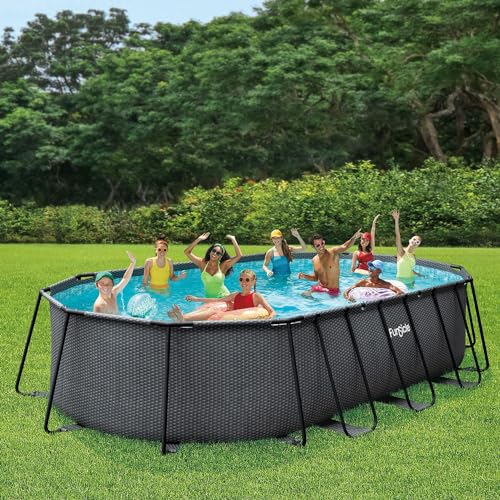 FUNSICLE - 15160 - Piscine Tubulaire Ovale Oasis Designerô Funsicle Dark 6,10 x 3,66 x 1,22m