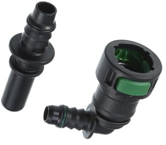 Motoforti Car Fuel Line Hose Quick Release Connector Kit 90 Degree 11.8mm SAE to 5/16 8mm Disconnect Hose Plastic Green Long-lasting