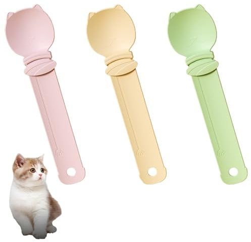 GIEEU 3 Pcs Cat Treat Squeeze Spoon Dispenser,Multifunctional Wet Cat Treat Dispenser,Lickable Cat Strip Feeder for Squeezing Puree And Liquid Snack