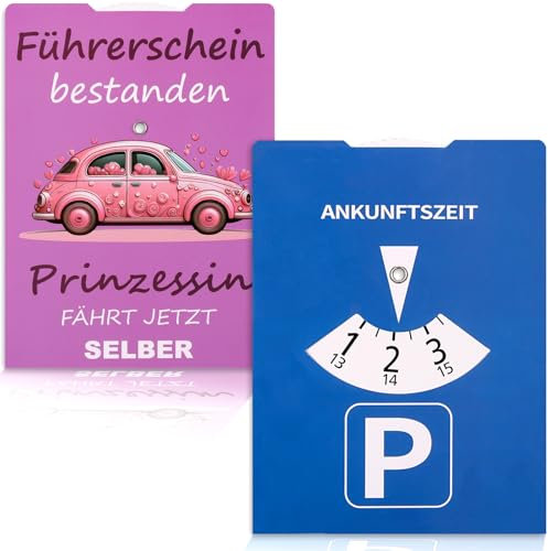XUWAIDSGN 1 Parkscheibe Pink 11x15cm Parking Disc Parkscheibe Pappe Scheibe Parkuhr Auto Parkscheibe Rosa Prinzessin Parkscheibe Für Parken Park Volljährige Fahrer Geschenk Frauen Parkplatz Parkuhr