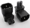 VISSQH 2 Pcs 90 degrés IEC 320 C14 mâle Prise vers C7 Femelle Prise 3 Broches Adaptateur connecteur Secteur(Noir)