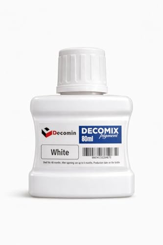 DECOMIN Decomix - Pigmento colorante acrílico blanco - Colorante fuerte para pinturas acrílicas y yesos decorativos - Tinte profesional altamente concentrado - 80 ml
