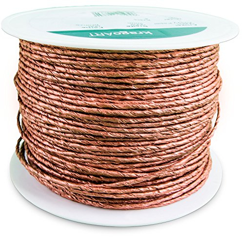 KragoART Crazy Paper 2 mm - 100 m Spindel, Papierkordel mit Drahtkern eignet Sich zum Basteln, Floristik, Dekorieren … (Bronze)