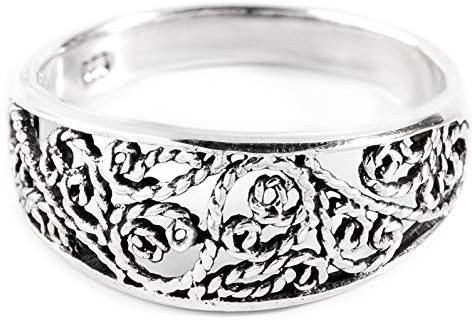 WINDALF Bohemian Ring MIRA 8 mm Lebens Spiralen Freundschaft Mediaval Ornamentik 925 Sterlingsilber
