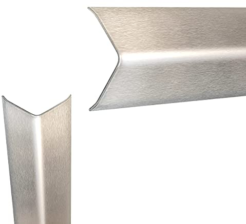 Kantenschutz Wand, 1 Meter Edelstahl Winkel, 3-fach gekantet, Winkelprofil Edelstahl 40 x 40 mm, K240,1,5mm stark, 3fach Winkelblech, Kantenschutzprofil
