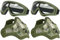 AOUTACC Airsoft-Maske und Schutzbrillen-Set, Halbgesichtsmaske aus Vollstahlgeflecht und Schutzbrille für CS/Jagd/Paintball/Schießen (2 Pack AOR2)