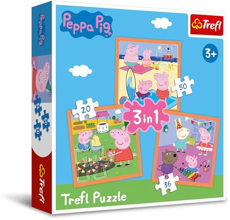 Trefl 916 34852 EA 3 in 1 Peppa Pig, red