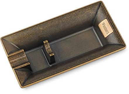 Winston's the Churchill Zigarrenaschenbecher, Antik-Bronze, langlebig, mit Zigarrenhalter