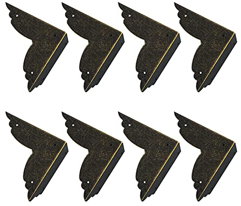 INCREWAY Eckenschutz, FURNITURE_EDGE_BUMPER, Metall, Bronze, 8 Stück, Tisch, Retro-Stil, Möbel, Holzkisten, Schutz