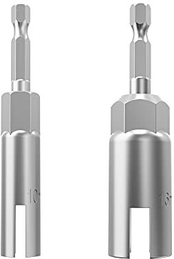2 Pack 1/4 Hex Shank,Power Wing Nut Driver Set,Slot Wing Nuts Drill Bit Socket Wrenches Tools Set, Drills Bits for Panel Nuts Screws Eye C Hook Bolt (2 Pack 2 Size (10mm,16mm))