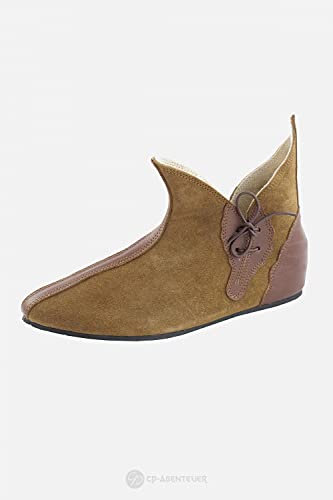 Mittelalter Schuhe Echt Leder Rauhleder LARP Braun Damen Herren Schuhgröße 45