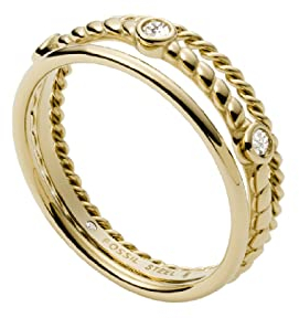 Fossil Ring Für Frauen Vintage Iconic, Höhe: 7,4mm Gold-Edelstahl-Ring, JF03801710