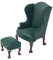 Hellery Moderne 1/12 Gradeinteilung Puppenhaus PU Sessel Sofa Stuhl Möbel Decor Zubehör, Grün Einzigen Sofa