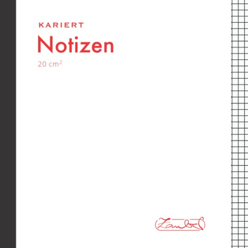 Notizbuch Quadratisch Kariert Weiss: 20 x 20cm | 110 Quadratische Seiten - 55 Blatt