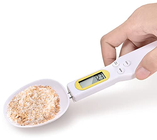 Bilancia digitale a cucchiaio da cucina 500 g/0,1 g Mini bilancia elettronica portatile ad alta precisione Unità display LCD Commutabile/Blocco dati/funzione Tara Bilance da forno per cucinare