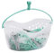 JVL Strong hanging 36 plastic clothes pegs with clear basket and hook, Aqua, Grey, White, One Size, (19-290)