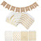 Candy Bar Dekoration Zubehör set, candy bar deko set ,Candy Bar Girlande Banner +100 Stück gold Candy Bar tüten + 100pcs Sticker Candy Bar Zubehör für Hochzeit Party Geburtstag Deko