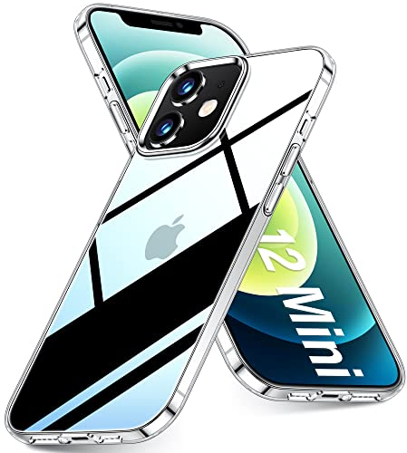 Vakoo für iPhone 12 Mini Hülle, Klare Stoßfeste Dünne Silikon Case, Vergilbungsbeständige Transparent TPU Handyhülle Schutzhülle - Durchsichtig