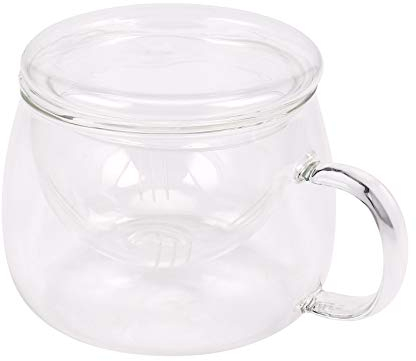 solicitous 3 en 1 Set transparente resistente al calor taza de café con filtro de té cubierta para el hogar oficina