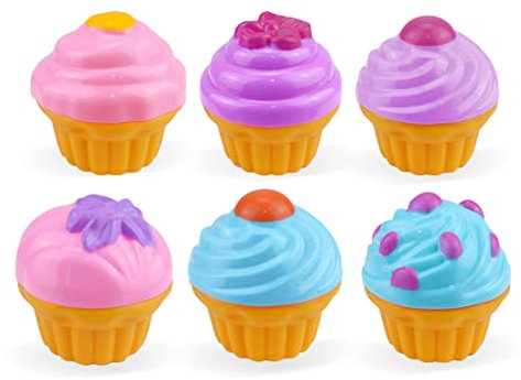 COO11 Kids Desert Toys, Mini Chocolate Cupcakes, Realistic Food Cream Mousse Artificial Cupcake Toy, Pretend Playhouse Party Toys, Role Play Food Set Children Play Kitchen, for Kids 3+ Years