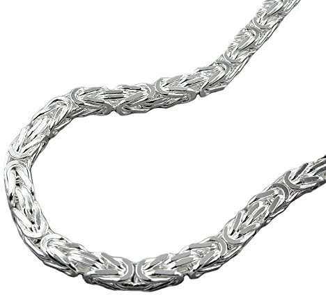3mm Königskette Halskette Kette Collier aus 952 Echt Silber 45cm Unisex Halsschmuck