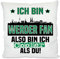 Kissen mit lustigem Spruch | Ich bin Werder Fan also bin ich cooler als du! | Fußball Deko-Kissen für Bremen Fan | Skyline deiner Stadt | 40cm x 40cm optional mit Wunschtext auf der Rückseite