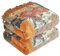 SESoftexly Boho Decke 100% Baumwolle – Große Doppelseitige Musselin Tagesdecke 200x230cm, Kuschelige Sofadecke & Bettüberwurf, Aesthetic Design, Ideal für Wohnzimmer & Schlafzimmer, Orange/Grün