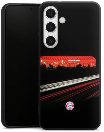 Premium Silikon Hülle kompatibel mit Samsung Galaxy S24 Handyhülle schwarz Case FC Bayern München FCB Stadion