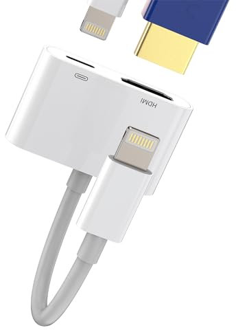 Adattatore da Lightning a HDMI per caricatore TV (2 in 1) Connettore AV digitale femmina convertitore porta schermo proiettore monitor cavo di ricarica per Apple MFI certificato per iPhone 11 12 13 14