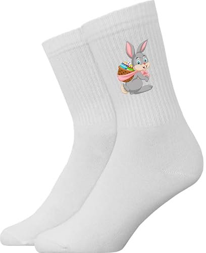 Generisch Ostern Ostergeschenk Osterhase - Atmungsaktive Sportsocken Tennissocken Crew Socks Baumwolle Socken