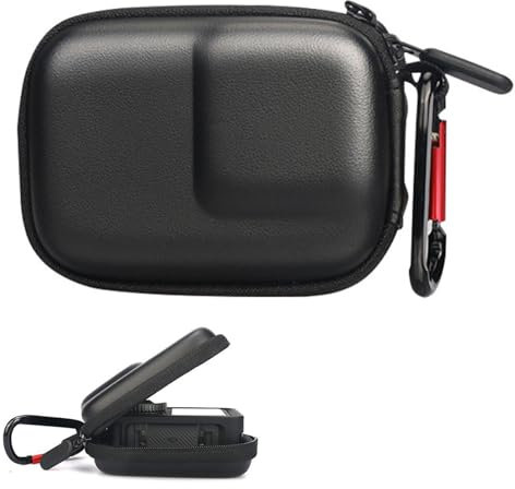Mini borsa portaoggetti per GoPro Hero 12/11//10/9/8/7/6 nera,Custodia Rigid per Gopro Hero,custodia rigida da viaggio per DJI Osmo Action 2, AKASO, Campark, YI Action Camera e altro ancora (Nero)