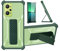 bojioderf Funda para Realme GT Neo 2 Funda Carcasa Case Cover [con Protector de Pantalla de Cristal Templado] Híbrida [Soporte Plegable Magnético] [Esmerilado antihuellas] Verde