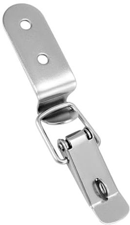 Chiusura a levetta a molla a 90 gradi – Chiusura a levetta caricata – Fibbia in acciaio inox resistente con gancio per una chiusura sicura, chiusure a scatto morsetti, cassetta degli attrezzi
