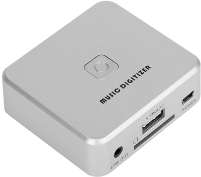 KIMISS Digitalizador de Música con Canales Izquierdo y Derecho, Convertidor MP3 de Disco U/tarjeta SD de 128 Kbps, Caja de Captura de con Luz Indicadora, Perfecto para