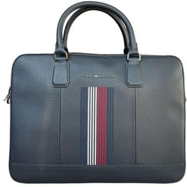 Tommy Hilfiger Coates Sacoche en toile pour ordinateur Bleu foncé, bleu
