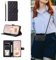 ESONG Portefeuille Coque pour Samsung Galaxy A54 5G avec Cordon,Etui en Cuir PU Flip Folio Housse,Crossbody Case pour Fille avec Magnétique,béquille,Fentes de Cartes Noir
