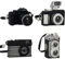 Toyhood Lot de 4 appareils photo miniatures pour maison de poupée, mini appareil photo rétro 4 styles avec cordon, éclairage et son, décoration de maison de poupée vintage, caméra de simulation,
