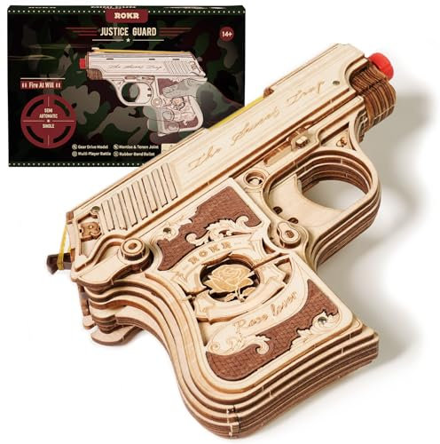 ROKR 3D Holzpuzzle Erwachsene Gummiband Spielzeug 3D Puzzle Holz Modellbausätze zum Mechanischen Bauen LQ502