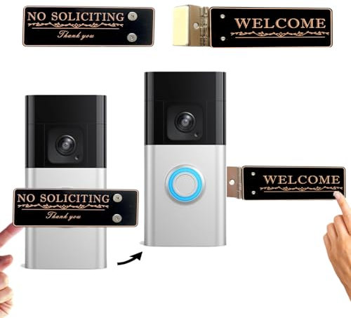 MOONOON No Soliciting Sign for Ring Doorbell, Flipable Small Rectangular No Solicitor Sign Ring Doorbell Cover, Block Ringing Doorbell When You Don't Want To Be Disturbed, Do Not Ring Doorbell Sign
